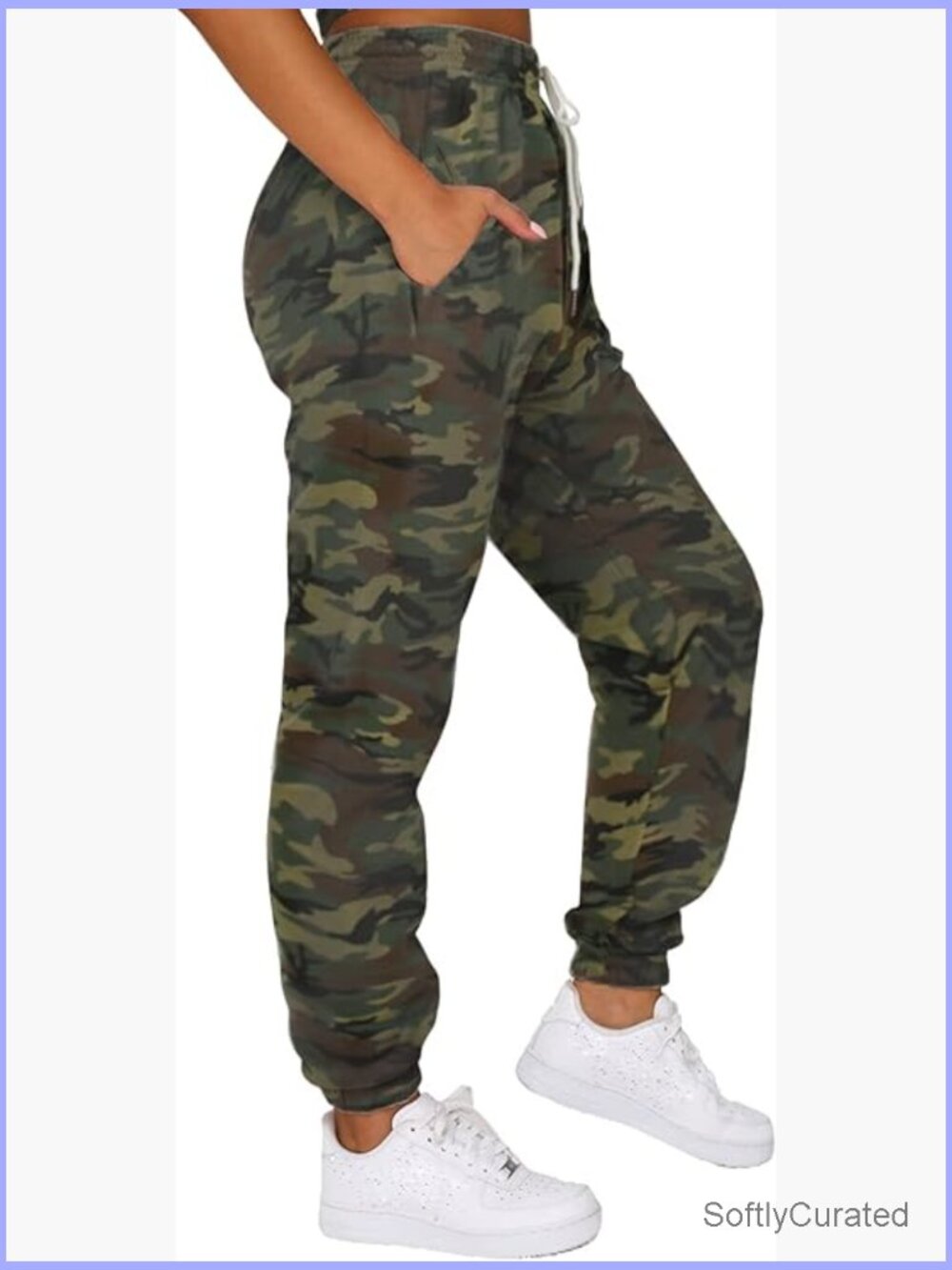 High Waist Baggy Joggers with Pockets - Stretchy Cotton Lounge Pants